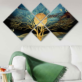 Wallity Conjunto de 4 Cuadros Decorativos MDF Multicolor